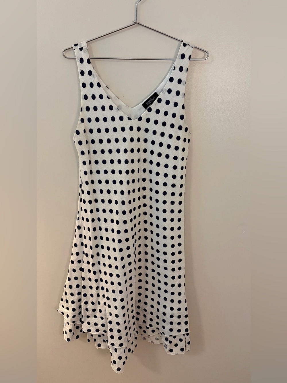 Papillon Polka Dot Midi Dress, Size L